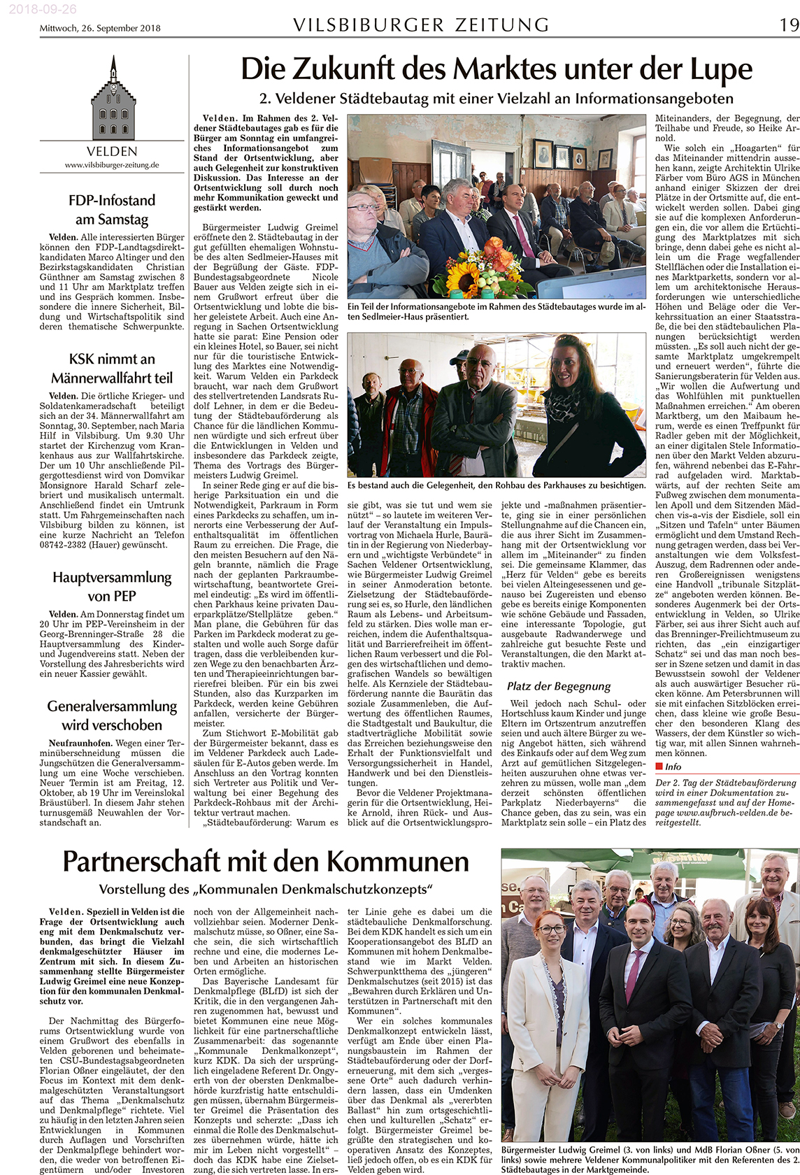 Bericht in der Vilsbiburger Zeitung vom 26.09.2018