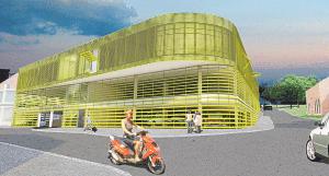 Futuristische Architekturskizze Parkdeck Futuristische Architekturskizze Parkdeck